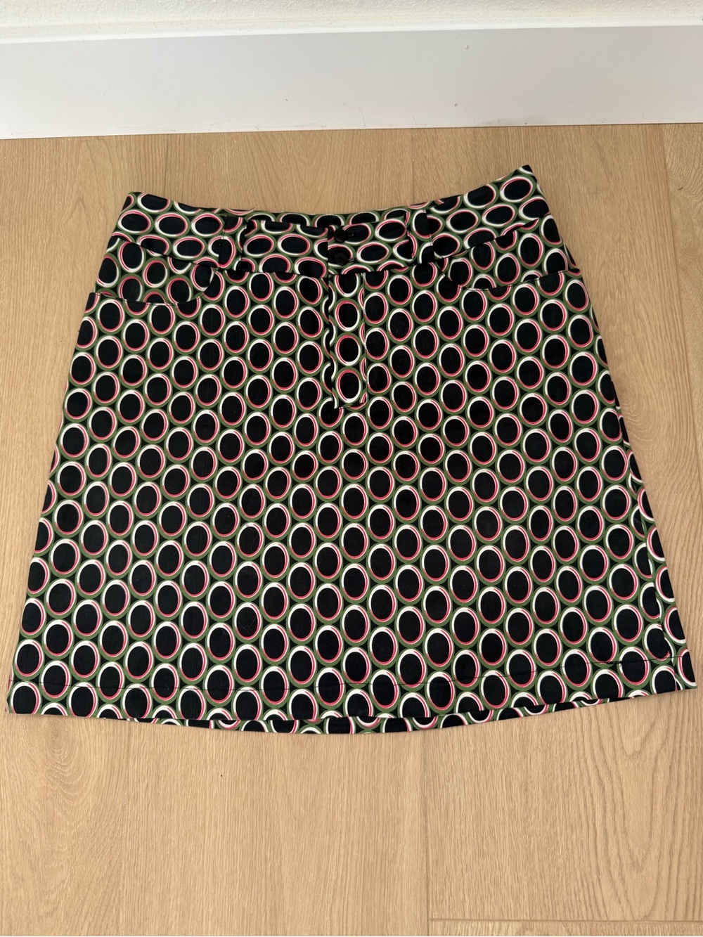 Fairway & Greene Golf Skort Retro Print Stretch Cotton Preppy Skirt Size 6